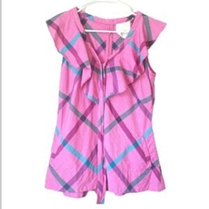 Anthropologie Tulle Los Angeles Ruffle Plaid Blouse Size S